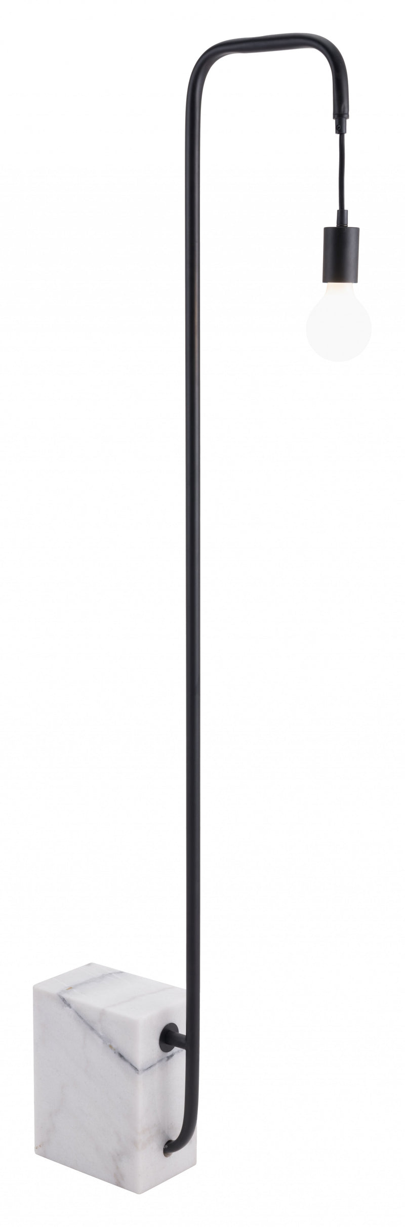 Home Outfitters Black Industrial and White Marble Bulb Floor Lamp