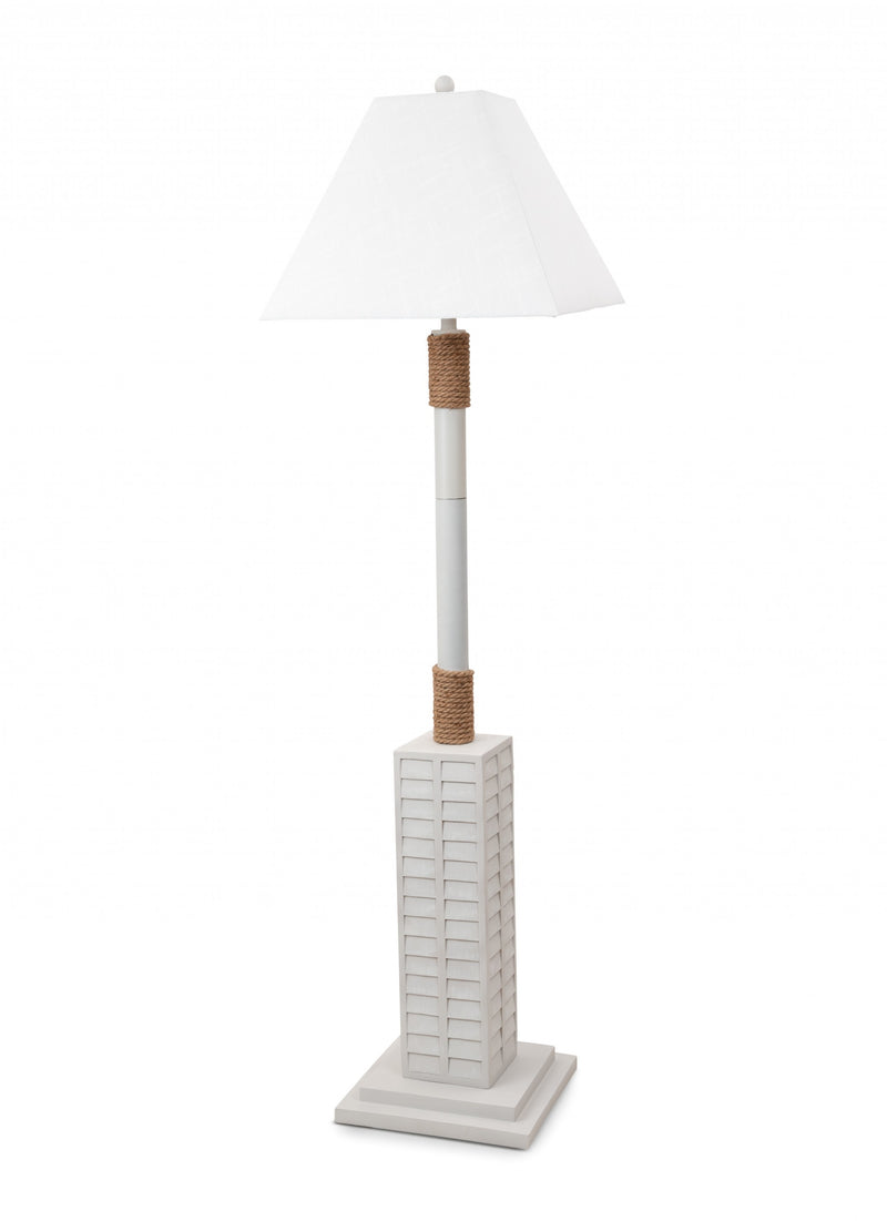 Home Outfitters Bright White and Nautical Rope Floor Lamp