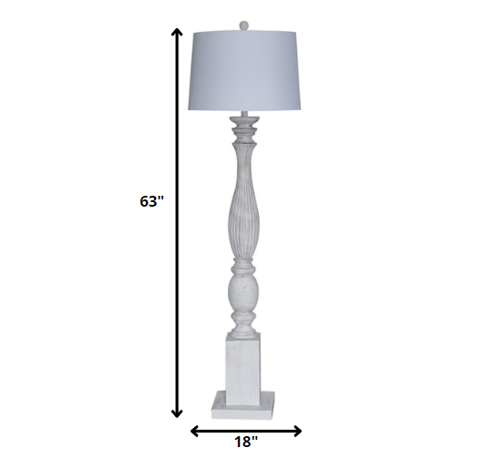 Home Outfitters White Wash Plantation Floor Lamp