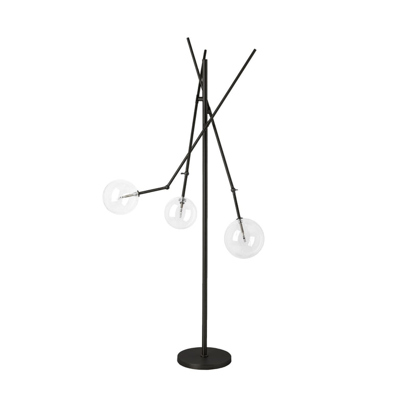 Home Outfitters Black Tri Globe Contemporary Metal Floor Lamp