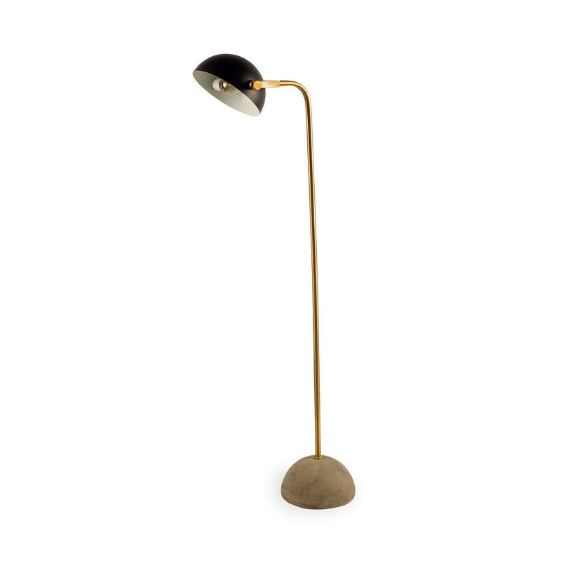 Home Outfitters Antiqued Gold Black and Concrete Floor Lamp