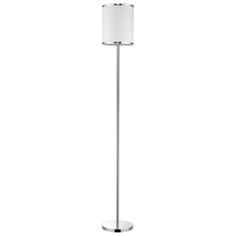 Home Outfitters 65" Chrome Traditional Shaped Floor Lamp With White Drum Shade