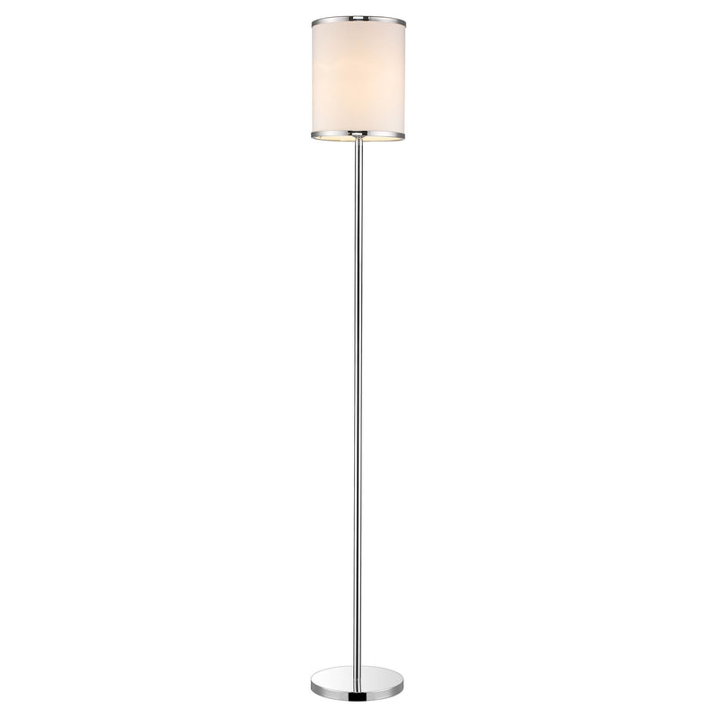 Home Outfitters 65" Chrome Traditional Shaped Floor Lamp With White Drum Shade