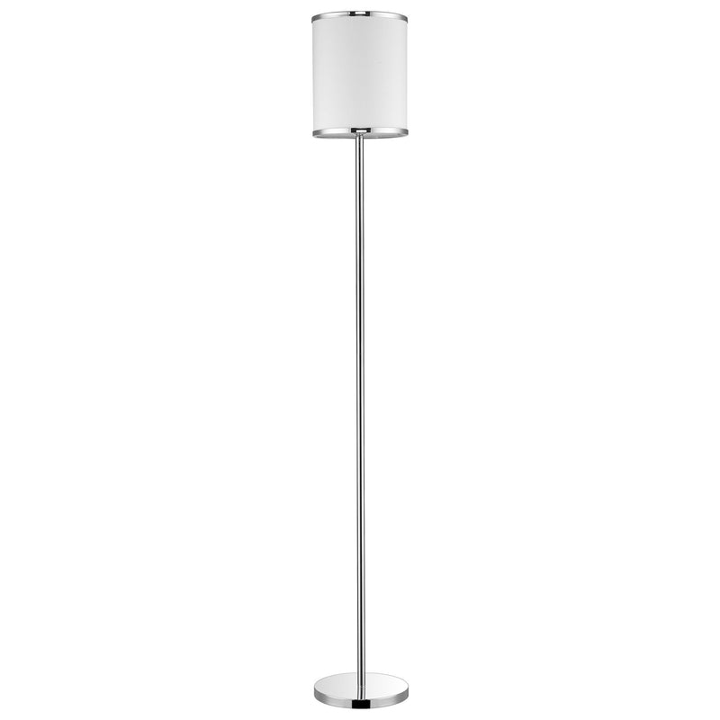 Home Outfitters 65" Chrome Traditional Shaped Floor Lamp With White Drum Shade