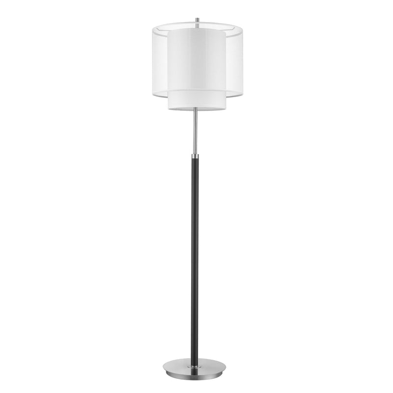 Home Outfitters 62" Chrome Traditional Shaped Floor Lamp With White Drum Shade