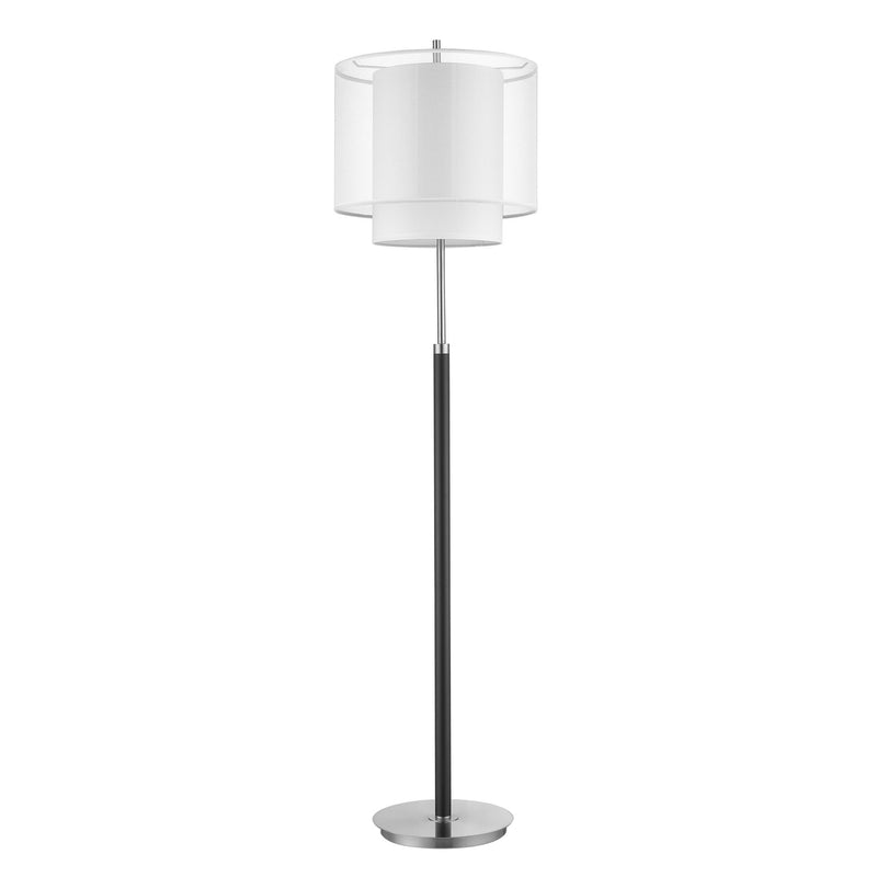 Home Outfitters 62" Chrome Traditional Shaped Floor Lamp With White Drum Shade