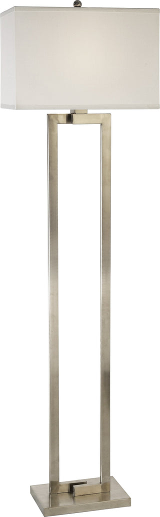 Home Outfitters 61" Nickel Traditional Shaped Floor Lamp With White Rectangular Shade