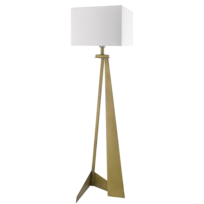 Home Outfitters 60" Brass Traditional Shaped Floor Lamp With White Novelty Shade