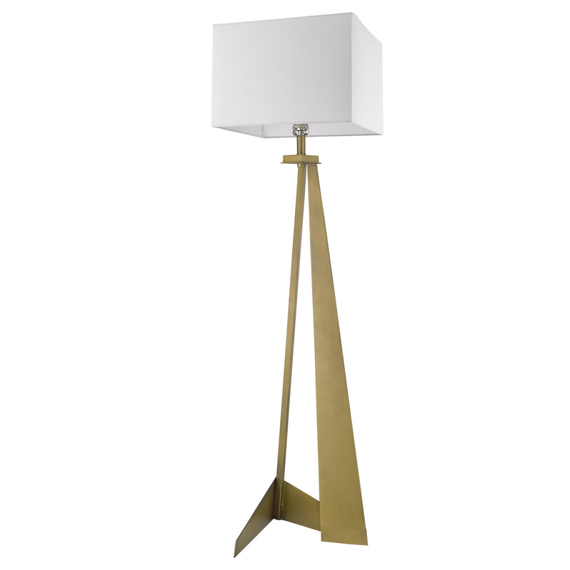 Home Outfitters 60" Brass Traditional Shaped Floor Lamp With White Novelty Shade