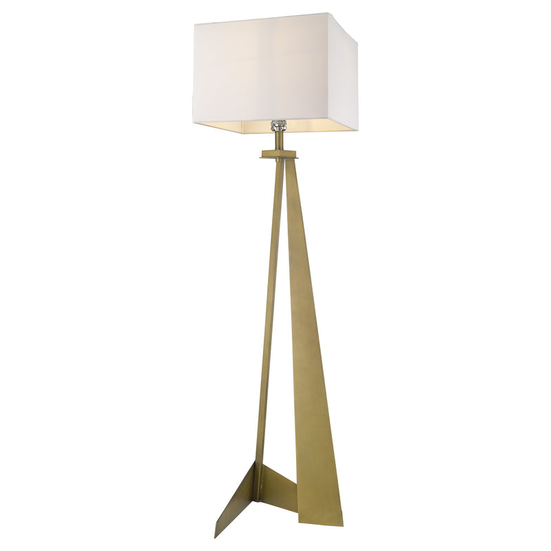 Home Outfitters 60" Brass Traditional Shaped Floor Lamp With White Novelty Shade