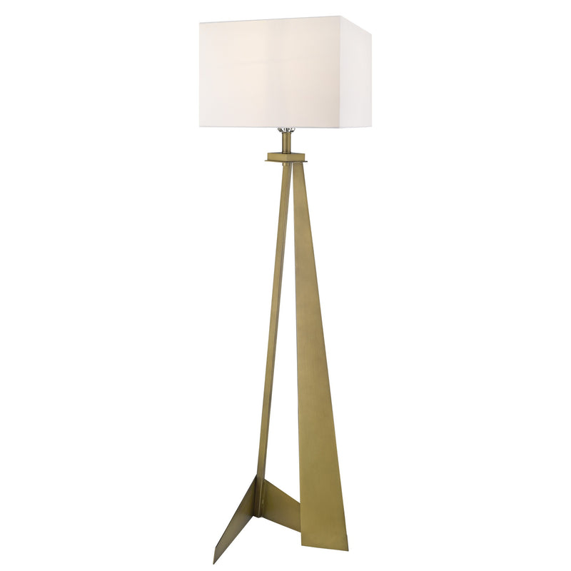 Home Outfitters 60" Brass Traditional Shaped Floor Lamp With White Novelty Shade