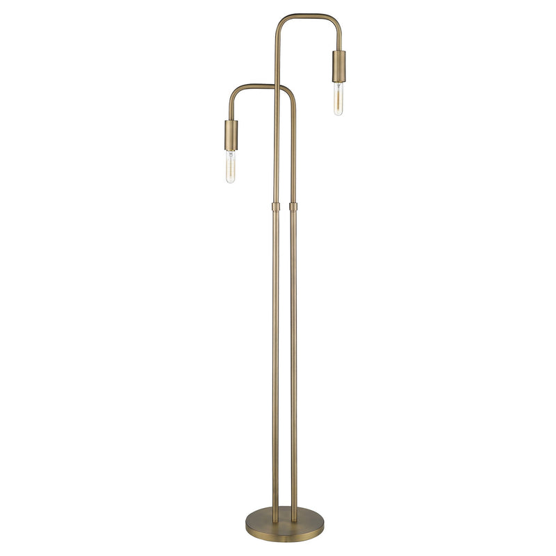 Home Outfitters 63" Brass Two Light Torchiere Floor Lamp