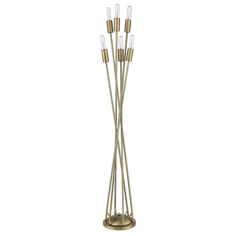 Home Outfitters 60" Brass Six Light Torchiere Floor Lamp