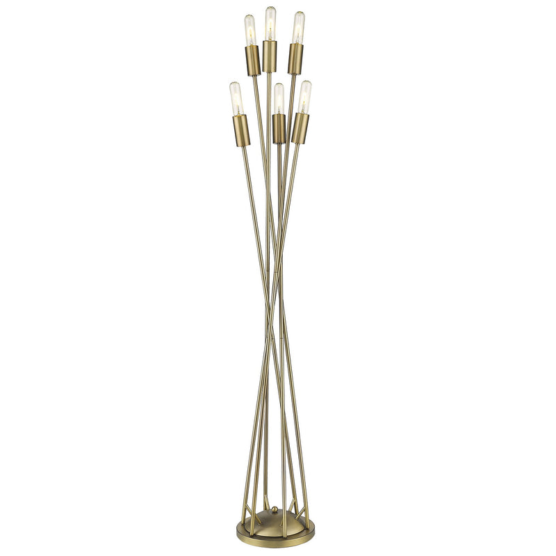 Home Outfitters 60" Brass Six Light Torchiere Floor Lamp