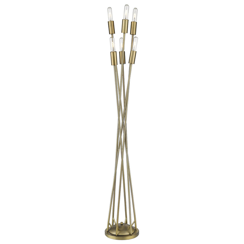 Home Outfitters 60" Brass Six Light Torchiere Floor Lamp