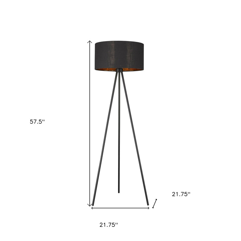 Home Outfitters 58" Matte Tripod Floor Lamp With Black Drum Shade