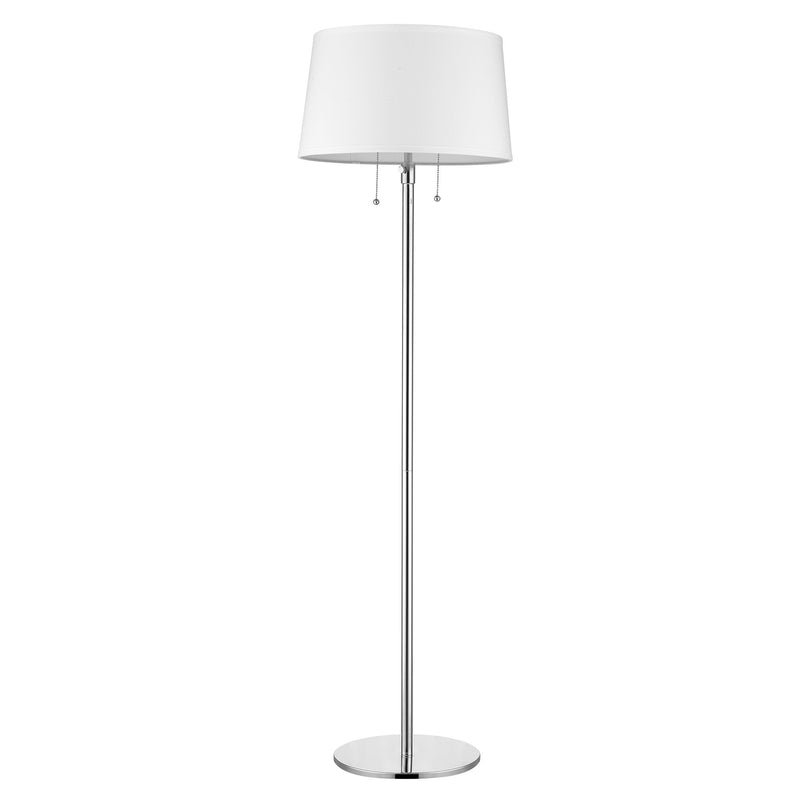 Home Outfitters 59" Chrome Traditional Shaped Floor Lamp With White Empire Shade