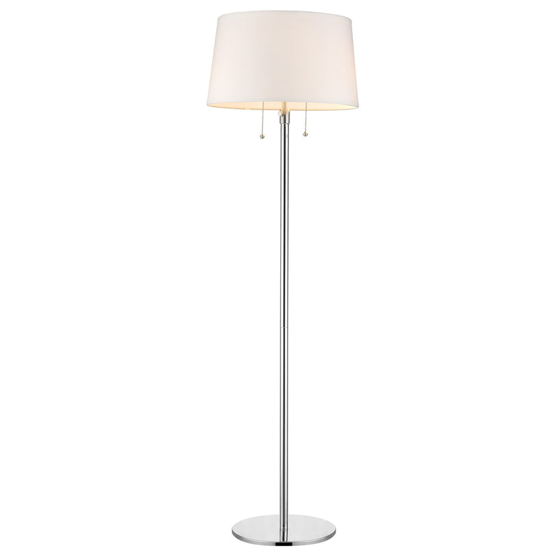 Home Outfitters 59" Chrome Traditional Shaped Floor Lamp With White Empire Shade