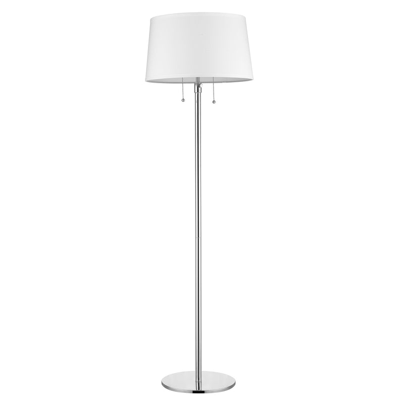 Home Outfitters 59" Chrome Traditional Shaped Floor Lamp With White Empire Shade