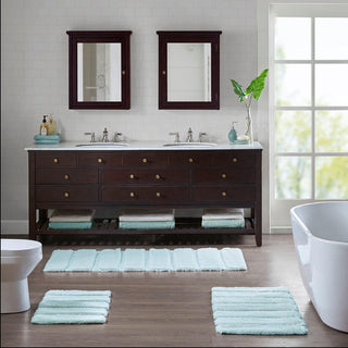 Madison Park Seafoam 100% Polyester Solid Tufted Rug 21"W x 34"L, Absorbent Bathroom Floor Mat, Casual