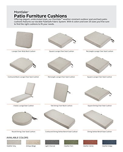 Classic Accessories Montlake FadeSafe Water-Resistant 15 x 2 Inch Round Outdoor Chair Seat Cushion Slip Cover, Patio Furniture Cushion Cover, Heather Grey, Patio Furniture Cushion Covers