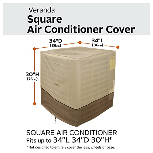 Classic Accessories Veranda Water-Resistant 34 Inch Square Air Conditioner Cover, Patio Furniture Covers
