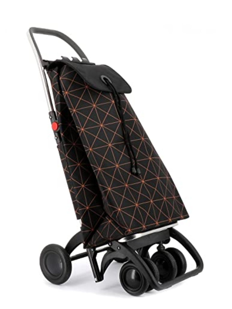 ROLSER I-Max Star 4 Wheel 2 Swivelling Foldable Shopping Trolley - Orange