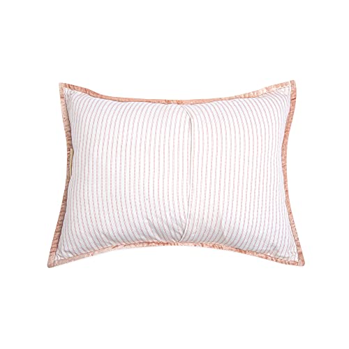 Crane Baby Pillow, Decorative Rectangle Velvet Nursery Pillow for Newborns, Pink, 12" x 16"