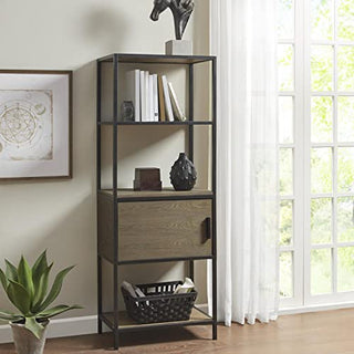 Madison Park Transitional Darley Bookcase with Grey Finish