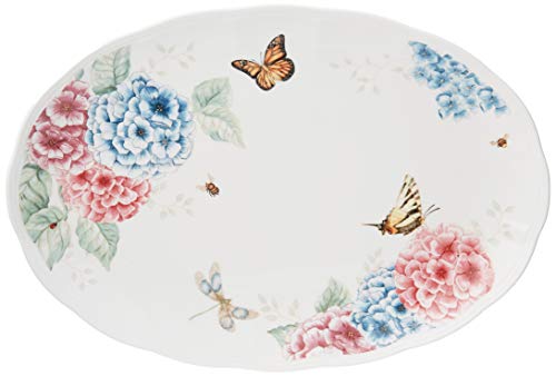 Lenox Butterfly Meadow Hydrangea Large Oval Platter, White
