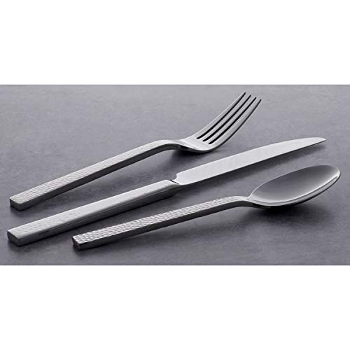 Oneida Chefs Table Hammered 45 Piece Everyday Flatware Set, Service for 8, 18/0 Stainless Steel,Silverware Set