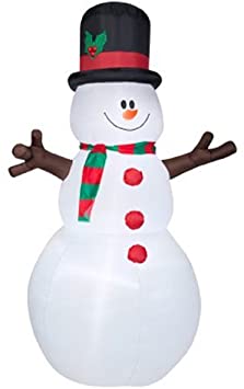 Gemmy Giant Lighted Airblown Snowman - Christmas Inflatable Outdoor Decoration for Yard, Lawn, Garden - Home Holiday Character Decor - 8 Feet Tall