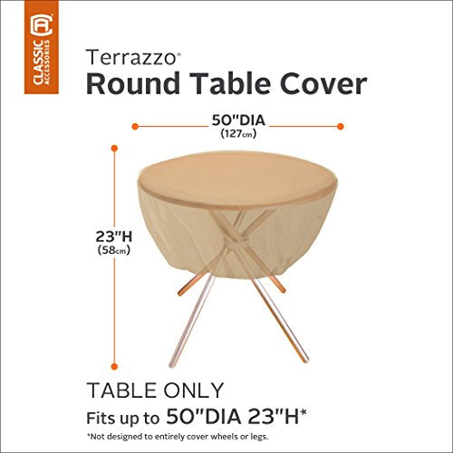 Classic Accessories Terrazzo Round Patio Table Cover, Retail