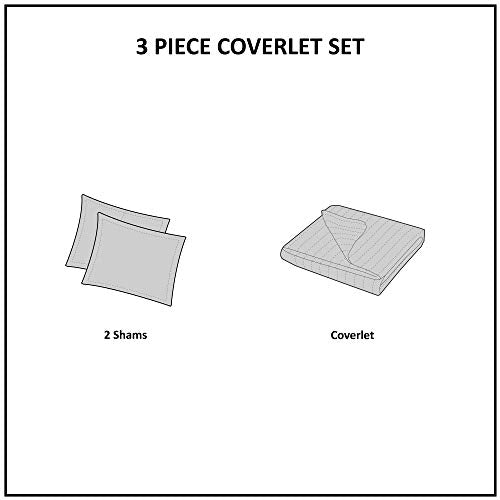 II13-565 Pomona 3 Piece Coverlet Mini Set, King/California King, Navy, King/Cal King(104"x92")