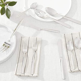 Lenox Lachlan 65-Piece Flatware Set, 10.45 LB, Metallic