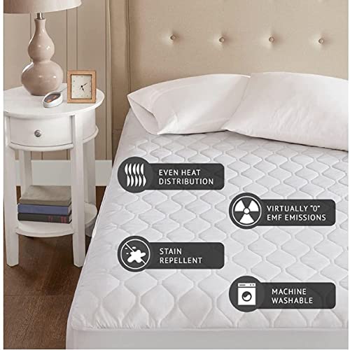 Beautyrest 3M Scotchgard Heated Mattress Pad - Electric Bed Warmer with 5 Heat Settings, 10 Hr Auto Shut Off Timer, All Around Elastic Deep Pocket, UL Certified, Machine Washable, White Full