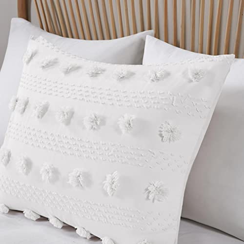 Intelligent Design Clip Jacquard Queen Comforter Set in Ivory Finish ID10-2189