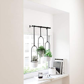 Umbra Triflora Hanging Planter, Set of 3, White/Black