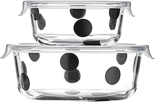 Kate Spade Deco Dot 2-Piece Round Food Storage Set