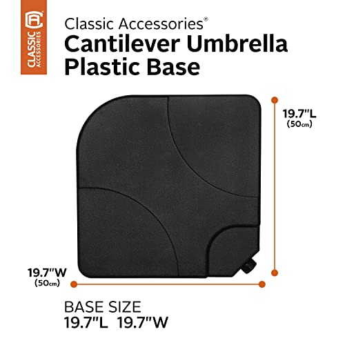 Classic Accessories Cantilever Umbrella Plastic Base, Up to 132 lbs weight capacity