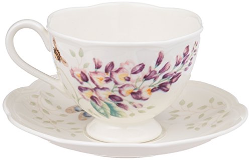Lenox Butterfly Meadow Orange Sulphur 8-Ounce Cup and Saucer Set
