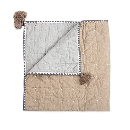 Crane Baby Blanket, Soft Cotton Quilted Nursery and Stroller Blanket for Boys and Girls, Copper, 36” x 36” (BC-110QB)