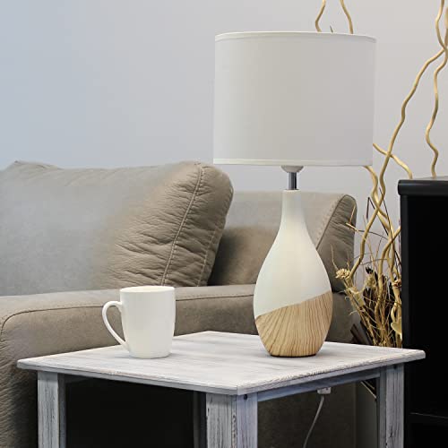 Simple Designs Strikers Basic Table Lamp, Light Wood, 9.45"L x 9.45"W x 19"H