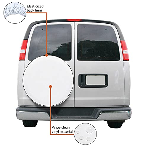 Classic Accessories Over Drive Spare Tire RV Cover, Wheels 31"-31.75" Diameter, White, Weather-Resistant, All Season Protection for Trailer, RV, Camper Wheels, Tires, Universal Trailer Accessories