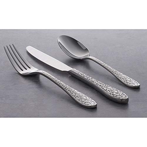 Oneida Ivy Flourish 20 Piece Fine Flatware Set, Service for 4, 18/10 Stainless Steel, Silverware Set