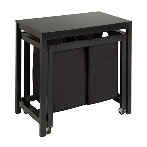 Honey-Can-Do Double Sorter Folding Table SRT-03571 Black 19 by 32-Inch