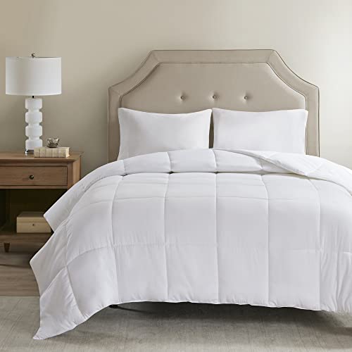 Sleep Philosophy 300 Thread Count Cotton Cover Tencel Filled Down Alternative Comforter, King, White