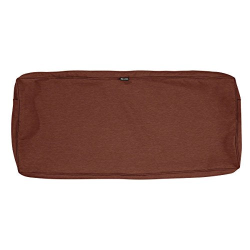 Classic Accessories Montlake FadeSafe Water-Resistant 54 x 18 x 3 Inch Outdoor Bench/Settee Cushion Slip Cover, Patio Furniture Swing Cushion Cover, Heather Henna Red, Patio Furniture Cushion Covers