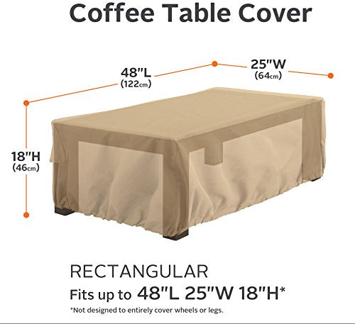 Classic Accessories Terrazzo Rectangular Patio Coffee Table Cover