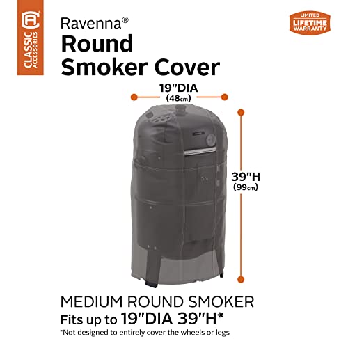 Classic Accessories Ravenna Water-Reistant 19 Inch Round Smoker Grill Cover